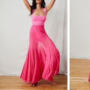 Free people godet girl mesh slip new